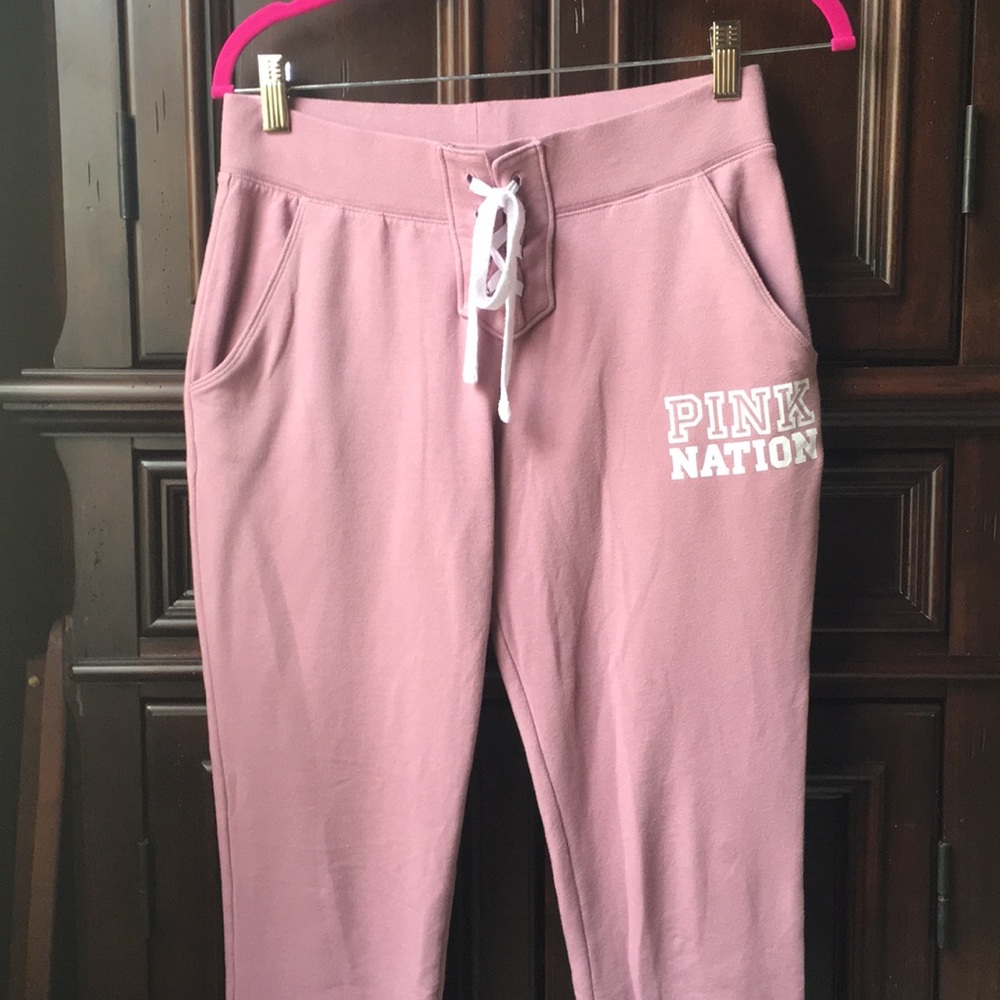 Pink Small purple joggers.